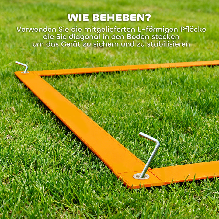 Hundeagilitysæt, forhindringsbane til hunde, 1 dæk, 1 hækkeløb, 1 slalomsæt, 352 cm x 66 cm x 69 cm, blå + rød