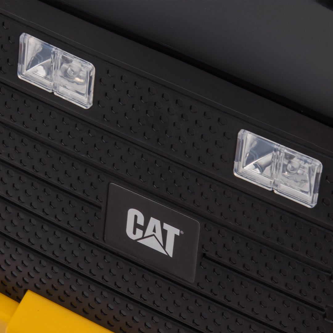 Elektrisk dumptruck til børn, vipbart læsseområde, maks. 3 km/t, forlygter, horn, gul, 74,5 x 36 x 43,5 cm