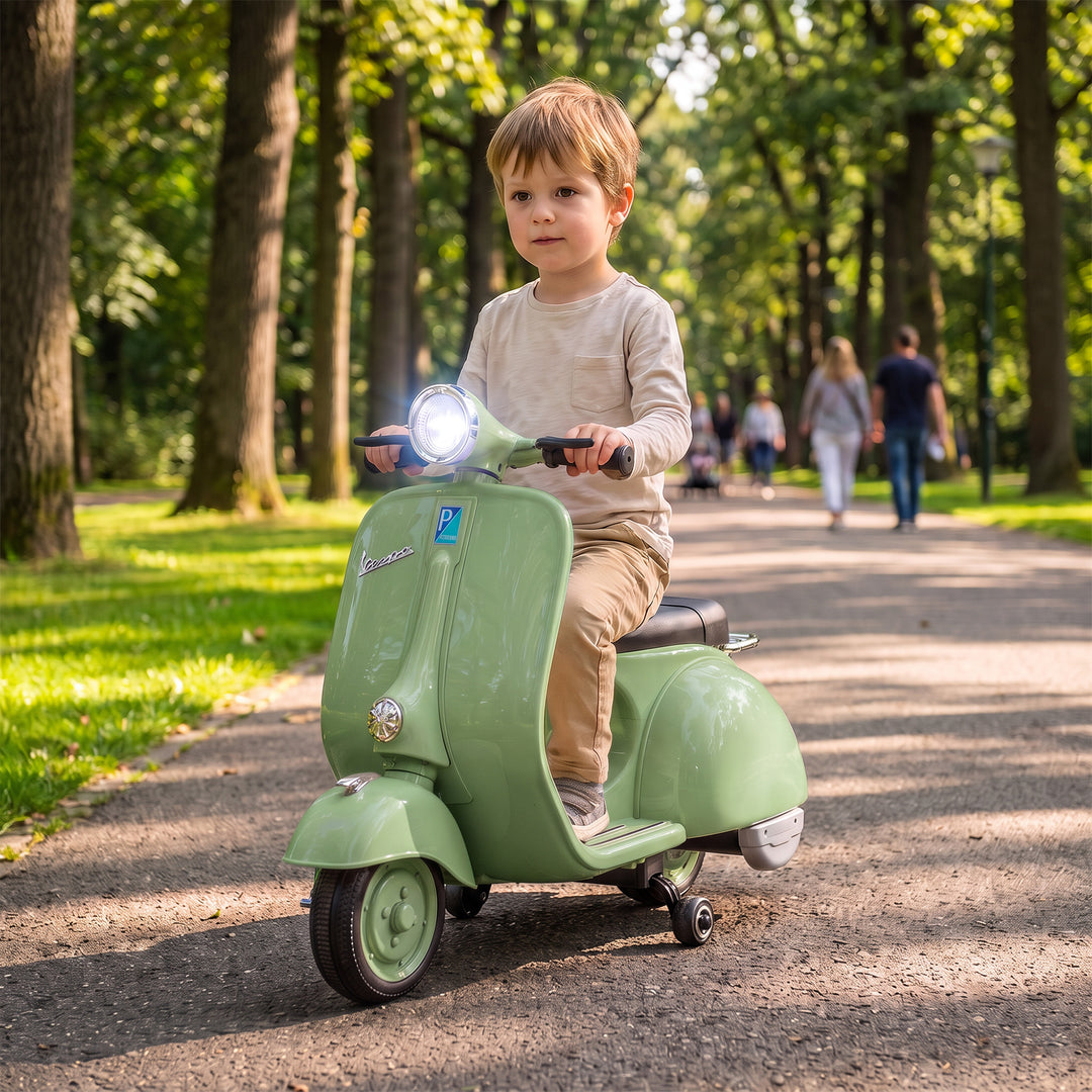 Elmotorcykel til børn VESPA 6V Elmotorcykel Lithiumbatteri Grøn