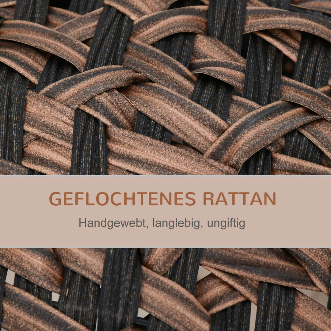 Rattan kattehus med hynde katte soveplads kattehule med hævede fødder brun 52 x 58 cm