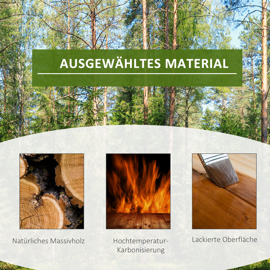 Blomsterstativ, plantehylde, 6 etager, fire-etagers blomsterreol, blomsterstige, massivt træ, forkullet, 98 x 28 x 96,5 cm