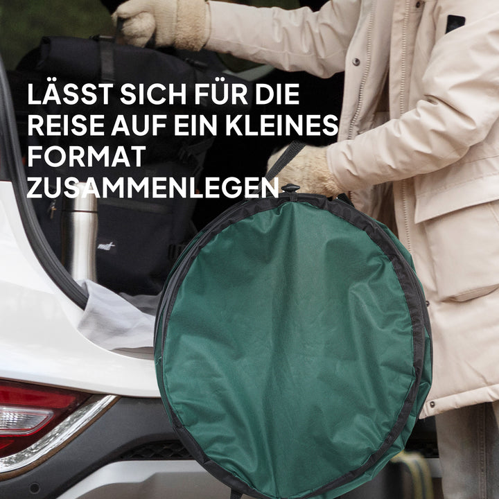 Havepose 2x160l vandtæt haveaffaldspose med bærestropper, håndtag, stabil, robust bladpose, grøn