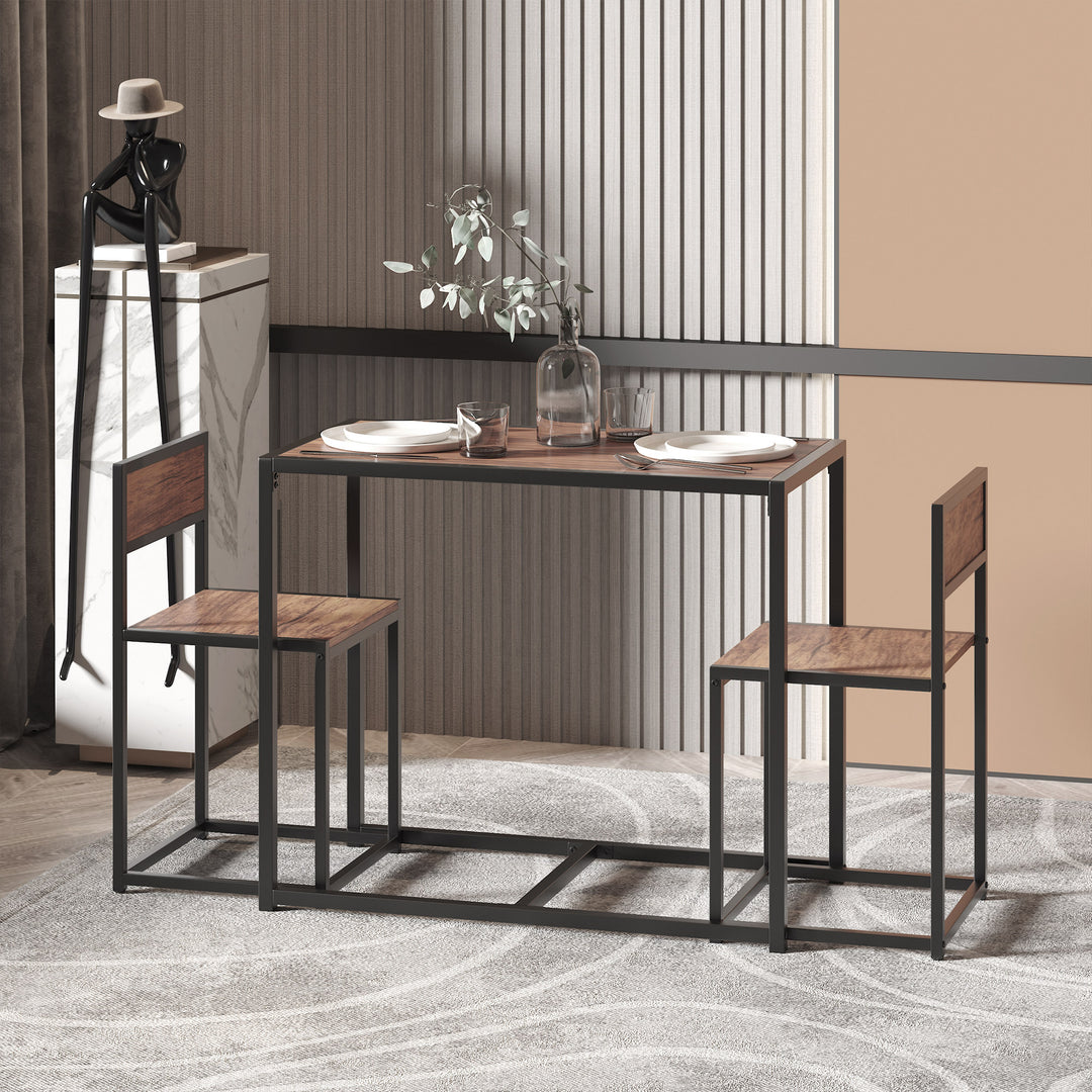 3-delt barbordssæt, højbordssæt, 3-delt, 2 stole, 1 bord, 90 cm x 47 cm x 76 cm, brun + sort