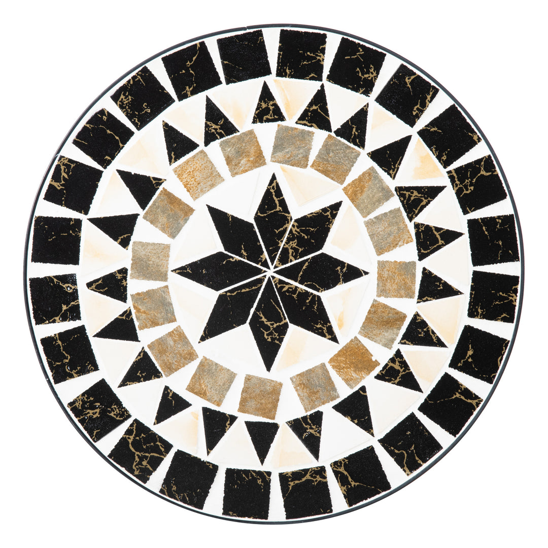 Plantestativ 36 x 67 cm blomsterstativ planteholder foldbar rund til balkon stenmosaik have indendørs udendørs flerfarvet