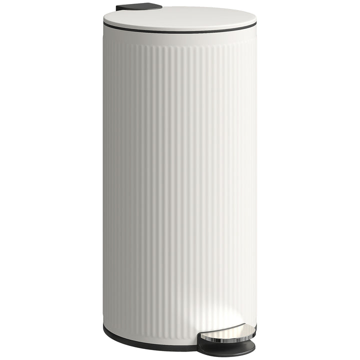 30L pedalspand med soft-close låg og pedal, indvendig metalspand, sort, 36 x 30 x 60,5 cm