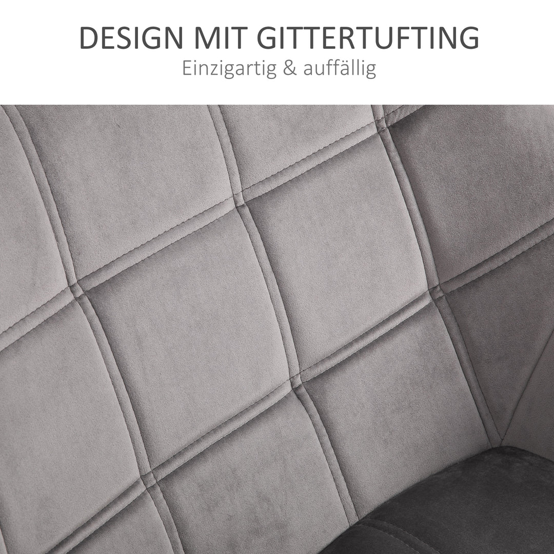 Afslapningsstol skandi design læsestol accentstol, quiltning, 67 cm x 61,5 cm x 71 cm. grå