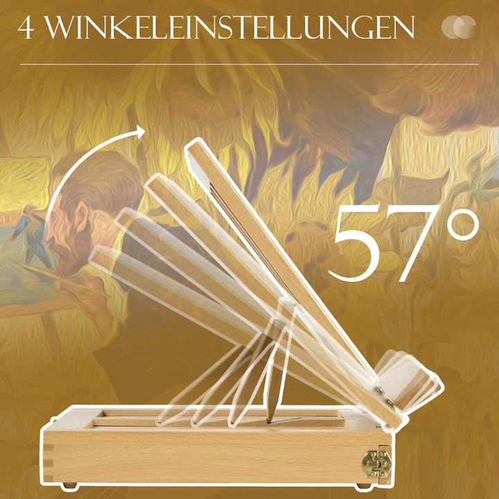 Bordstaffeli, lille staffeli, 1 skuffe, 3 rum, massivt træ, natur