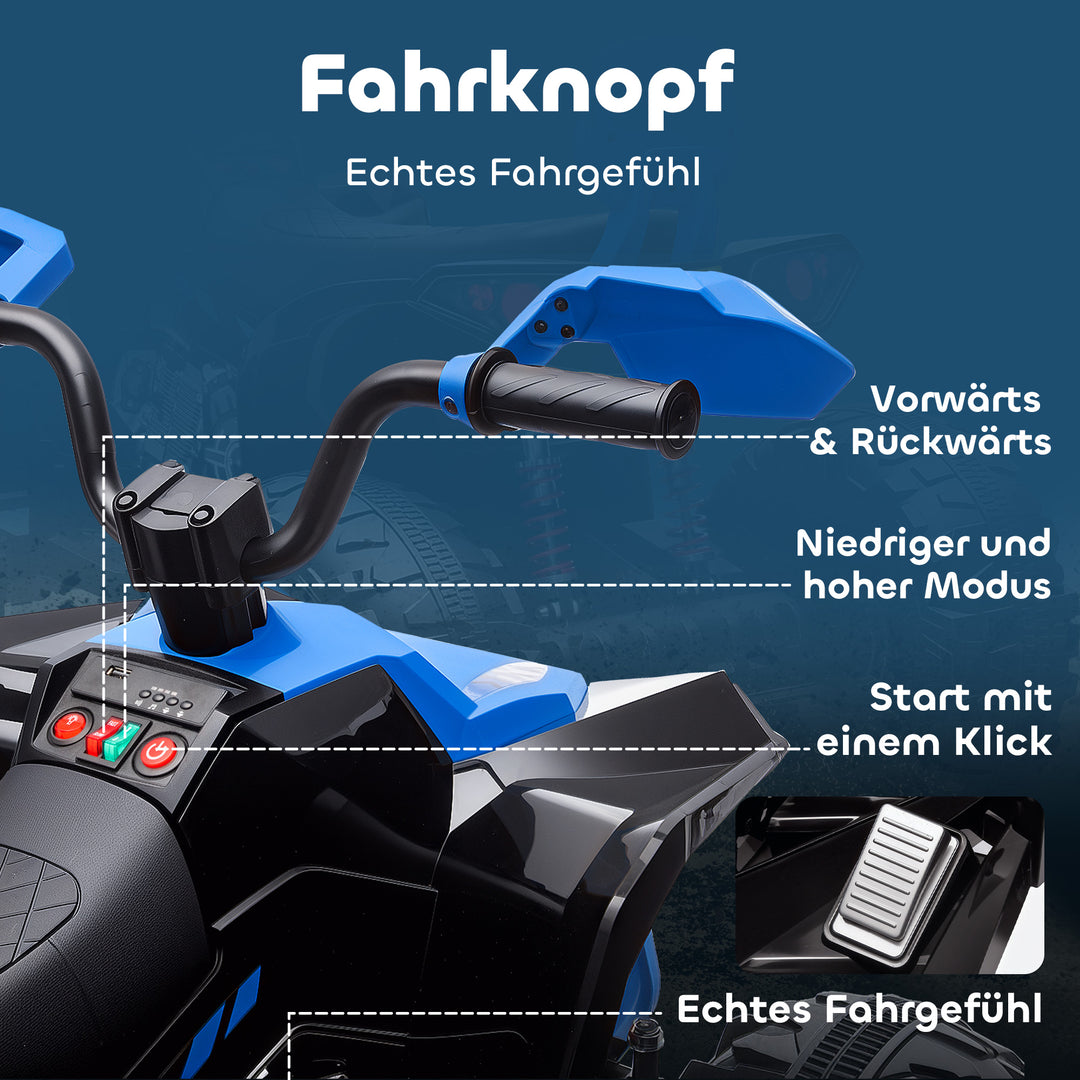 Børns elektriske ATV, 24V elektrisk køretøj med 4 hjul, forlygter, USB-port, MP3-funktion, 6,5 km/t, 3-8 år
