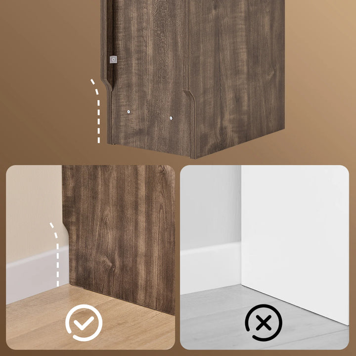 Elegant og pladsbesparende sengebord med skuffe i trælook (20 x 60 x 35 cm)