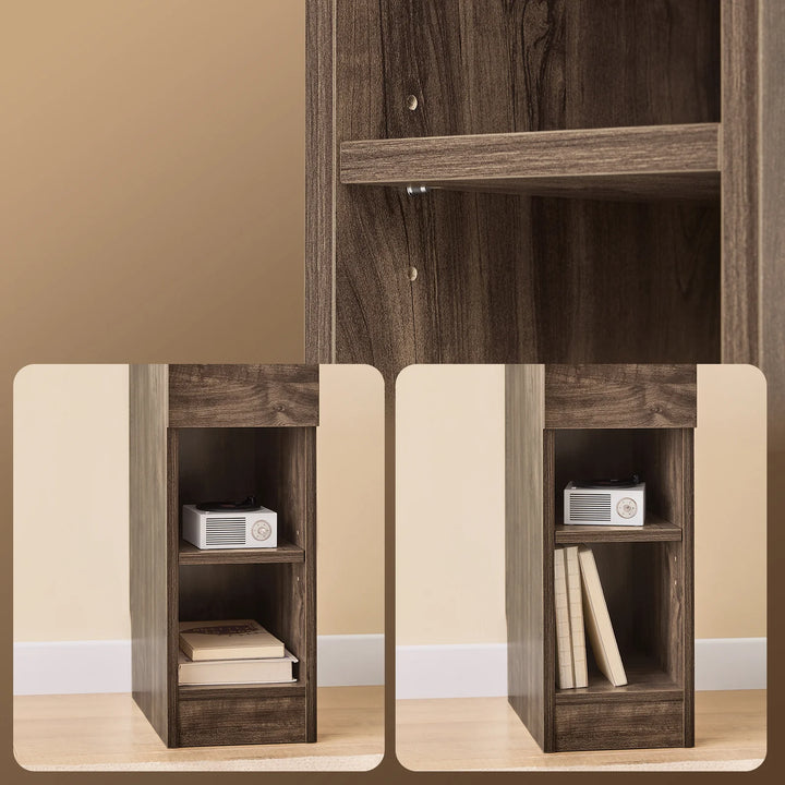 Elegant og pladsbesparende sengebord med skuffe i trælook (20 x 60 x 35 cm)