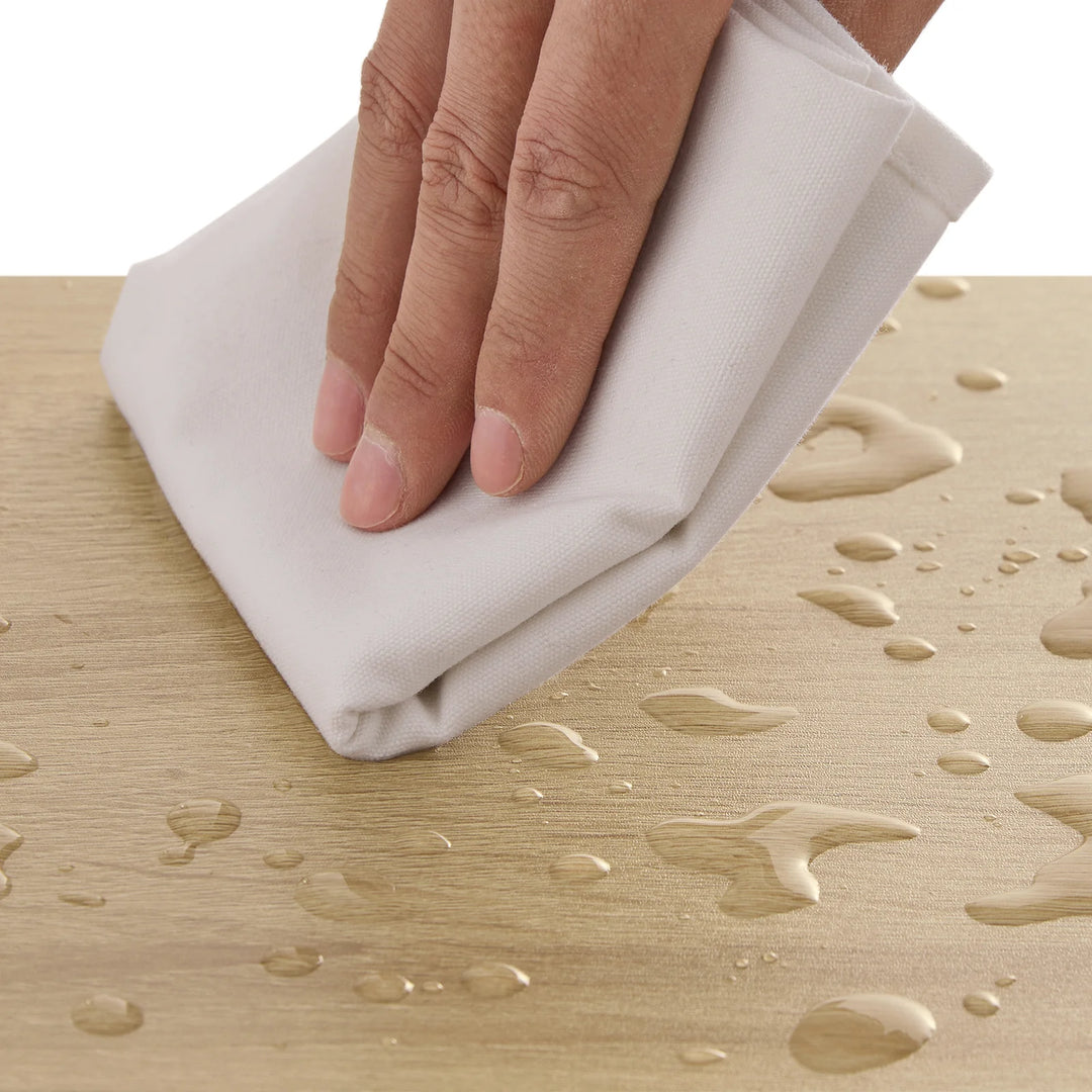 Stilfuldt, smalt sengebord med bølge-design og skuffe, hvid (20 x 60 x 35 cm)