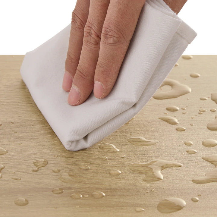 Stilfuldt, smalt sengebord med bølge-design og skuffe, hvid (20 x 60 x 35 cm)