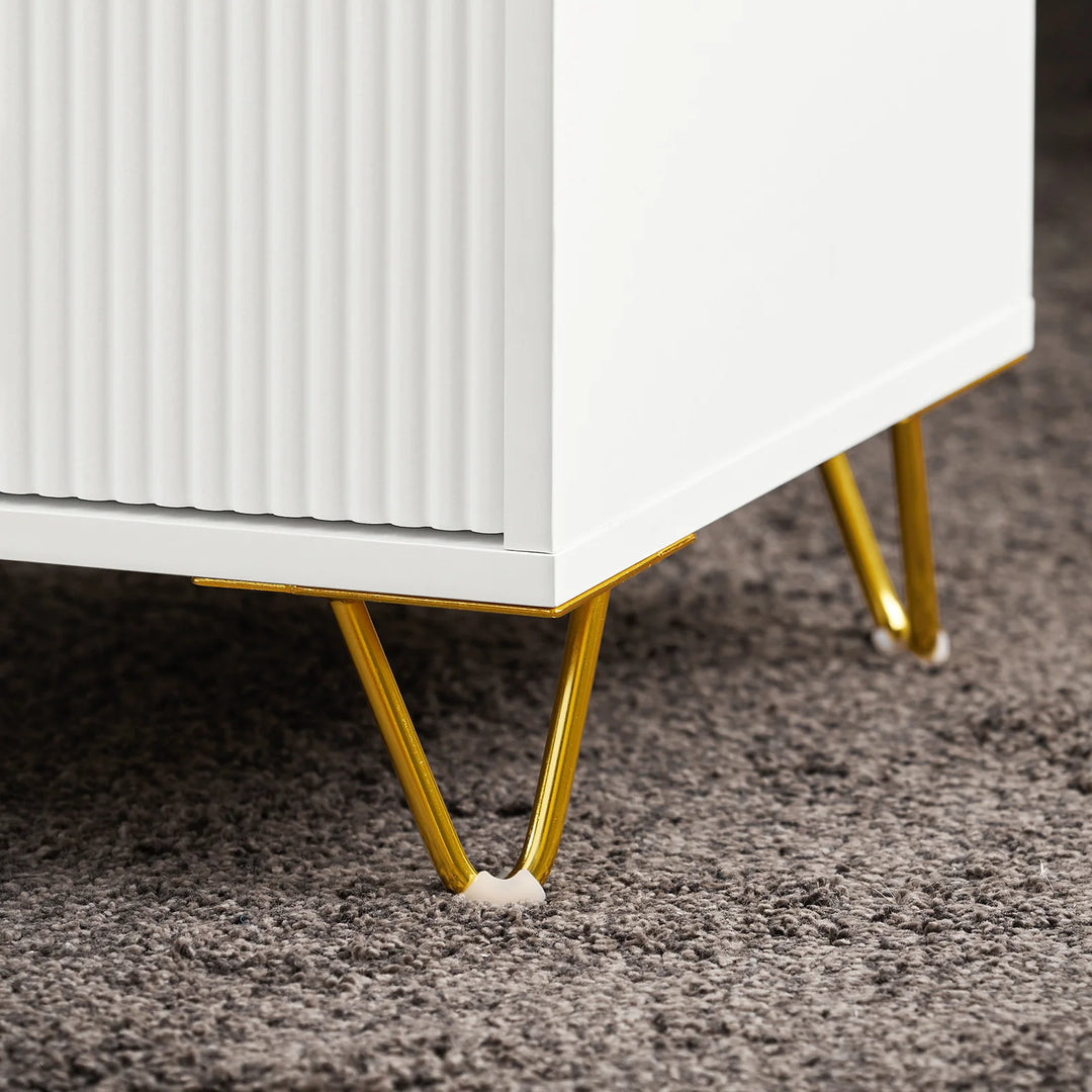 Skab en moderne og hyggelig atmosfære med dette stilfulde natbord i hvid, B40 x D40 x H63 cm