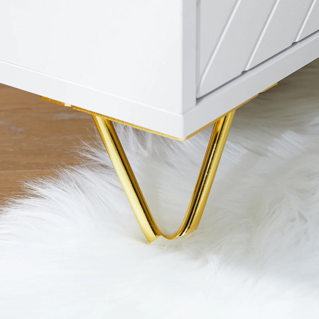 Sengebord med 2 skuffer, L40 cm x B42 cm x H47 cm, hvid