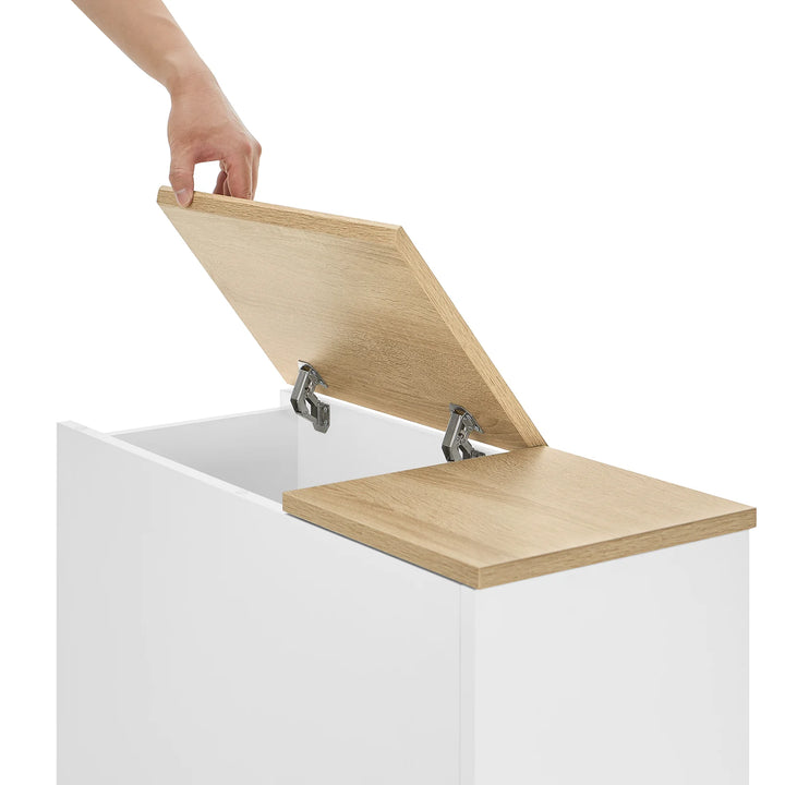 Smart og pladsbesparende sengebord/sidebord i hvid (25 x 65 x 60 cm)