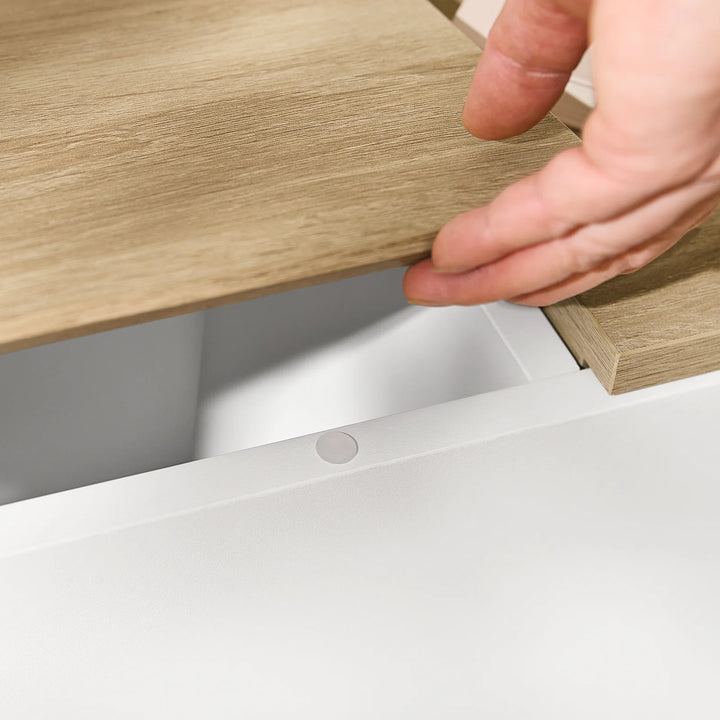 Smart og pladsbesparende sengebord/sidebord i hvid (25 x 65 x 60 cm)