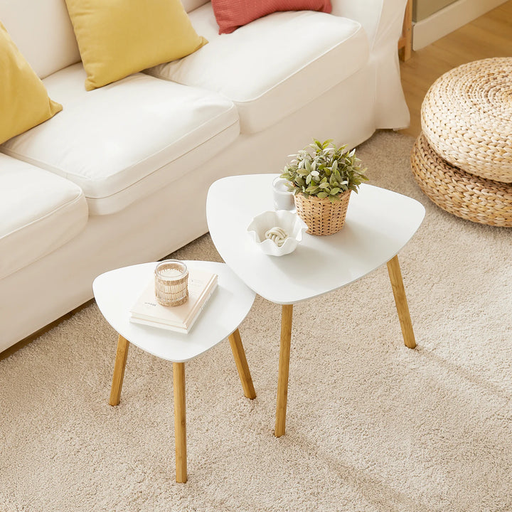 Sæt med 2 x redeborde i skandinavisk stil, hvid