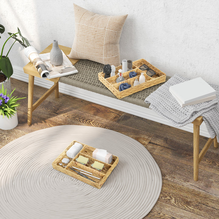 Sæt med 2 opbevaringskurve med rum til organisering af ting, til stue, køkken, soveværelse