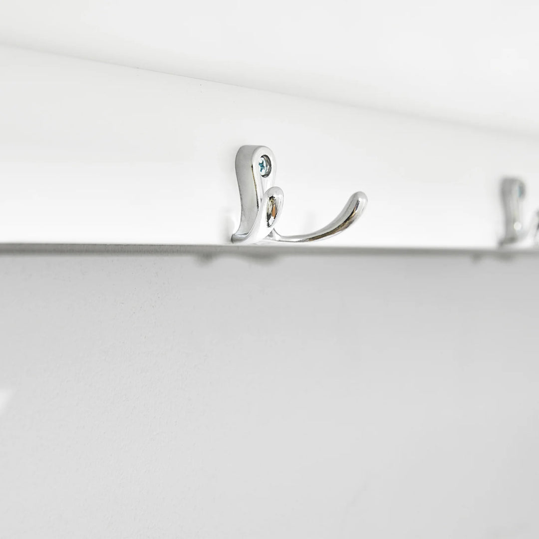 Knagerække med små skuffer, B80 x D20 x H25 cm, hvid og naturfarvet