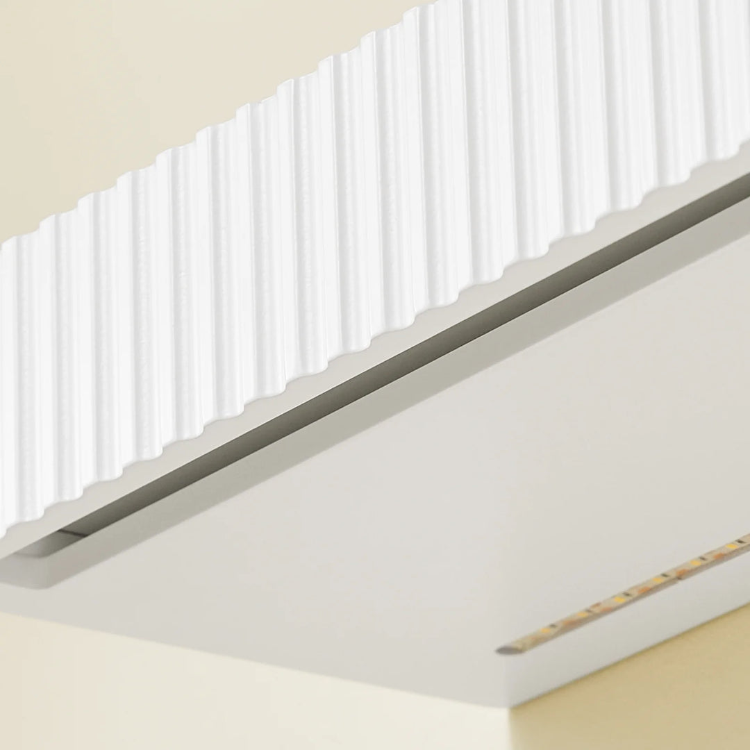 Moderne sengebord med skjult opbevaring – automatisk, batteridrevet lys (hvid), L60 × B20 × H8 cm