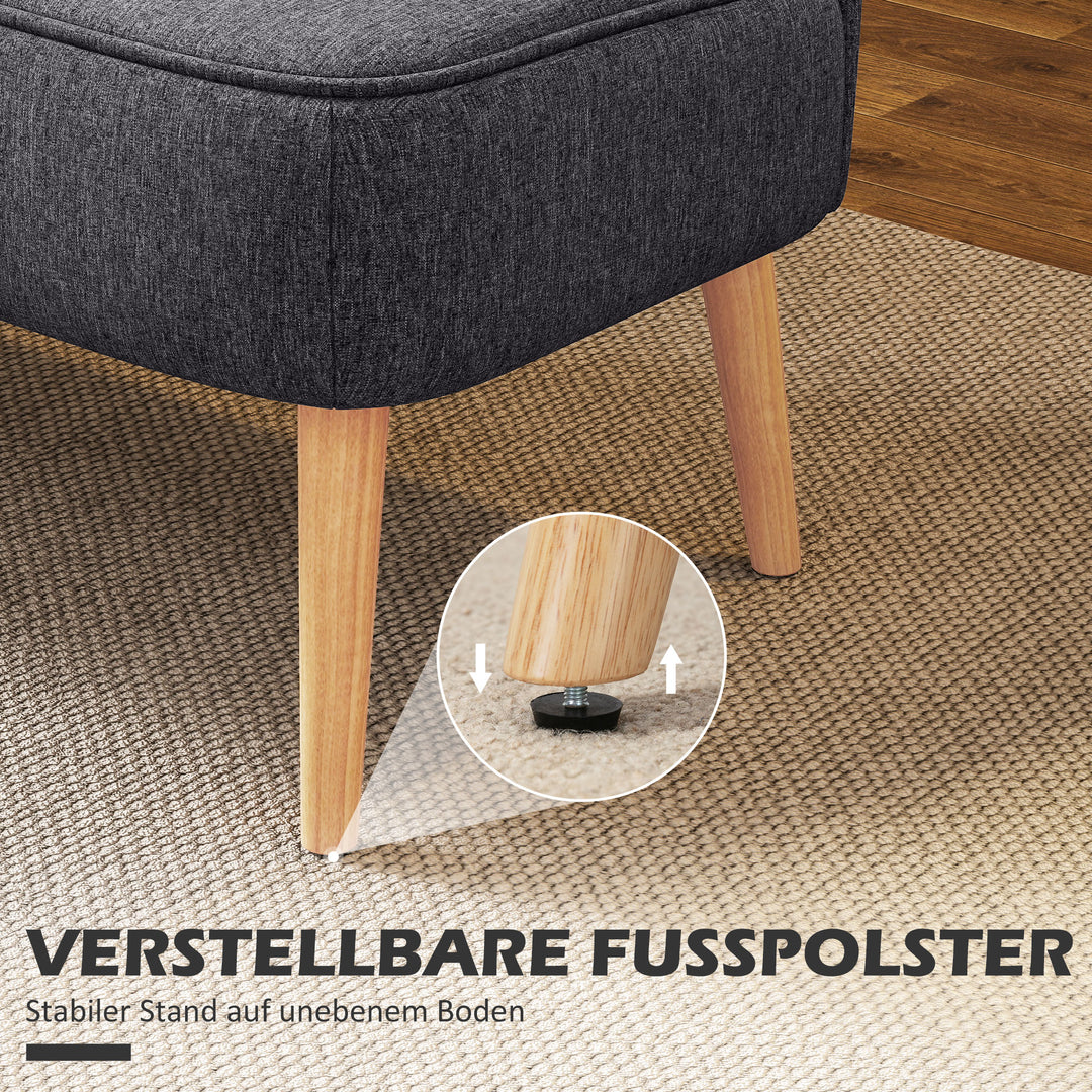 2-personers sofa, blød polstring, letplejeligt betræk, op til 220 kg, 117 x 56,5 x 77 cm, mørkegrå