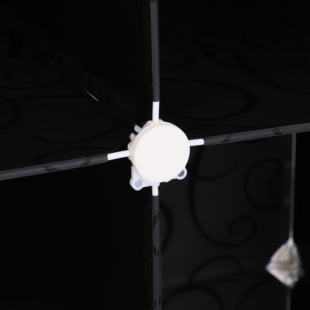 Gør-det-selv garderobereolsystem med 2 store og 9 små kuber gør-det-selv kubehylde, skohylde, opbevaringshylde til bøger og legetøj sort 111 x 47 x 145 cm