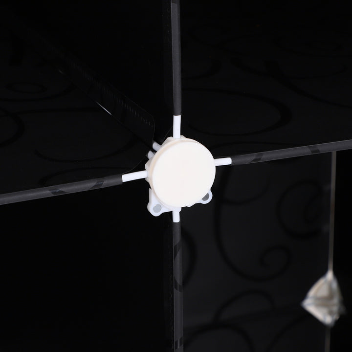 Gør-det-selv garderobereolsystem med 2 store og 9 små kuber gør-det-selv kubehylde, skohylde, opbevaringshylde til bøger og legetøj sort 111 x 47 x 145 cm