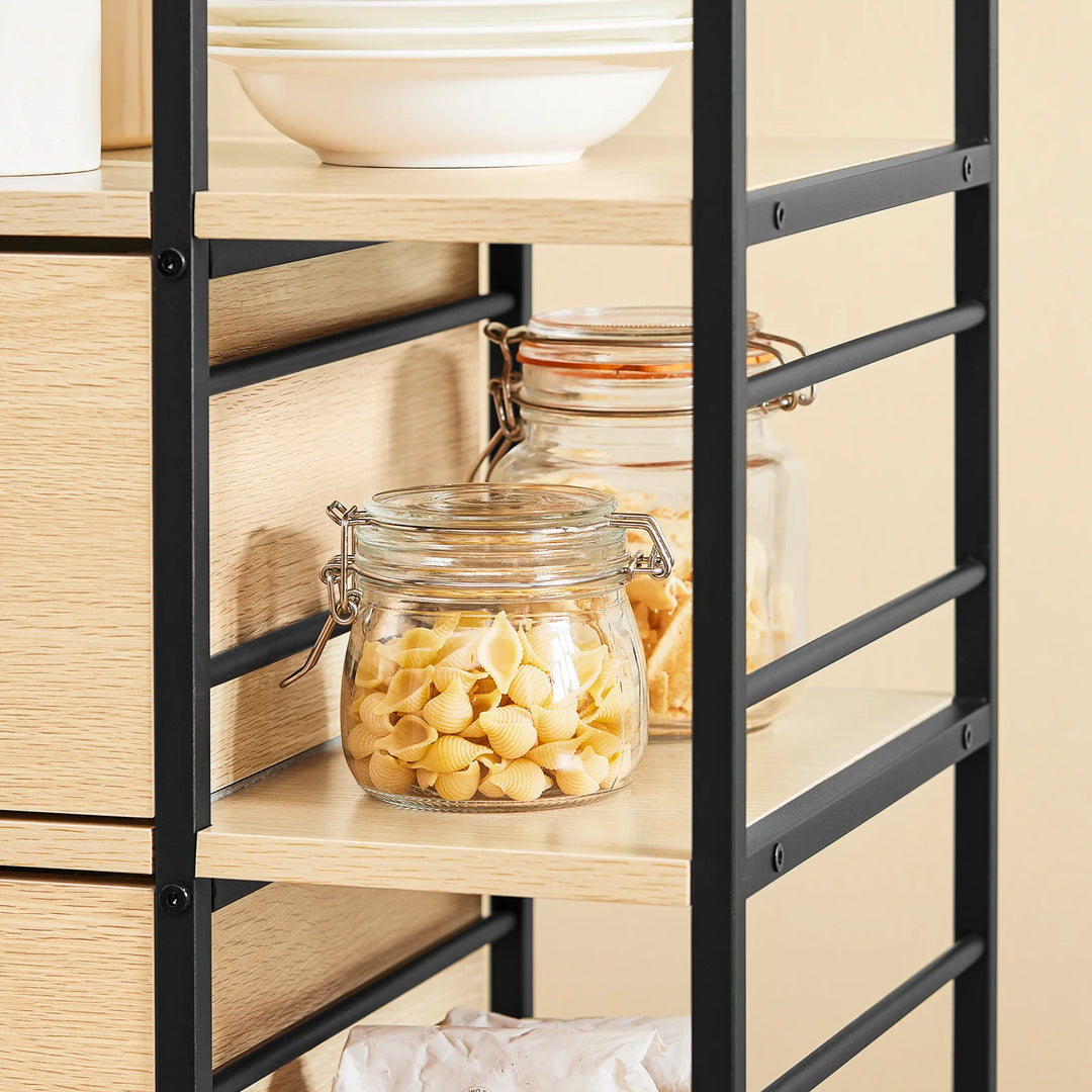 Få styr på køkkenet med denne praktiske køkkenvogn i naturfarve (B53 x H88 cm)