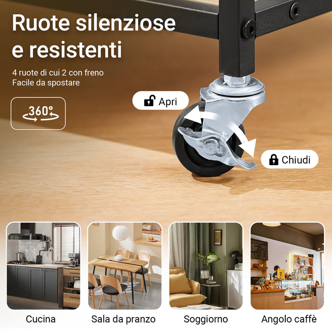 Få styr på køkkenet med denne praktiske køkkenvogn i naturfarve (B53 x H88 cm)