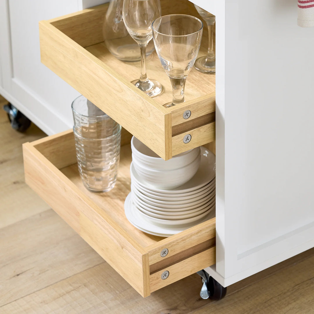 Få styr på køkkenet med denne elegante køkkenvogn i hvid (B92 x D42 x H87 cm)