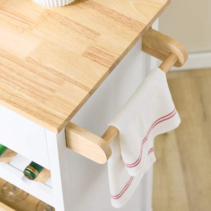 Få styr på køkkenet med denne elegante køkkenvogn i hvid (B92 x D42 x H87 cm)