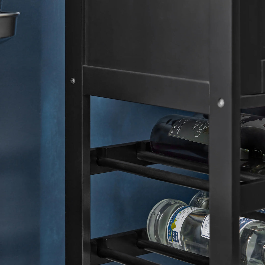 Køkkenvogn i moderne look, rummelig og praktisk, B67 x D38 x H87 cm, sort