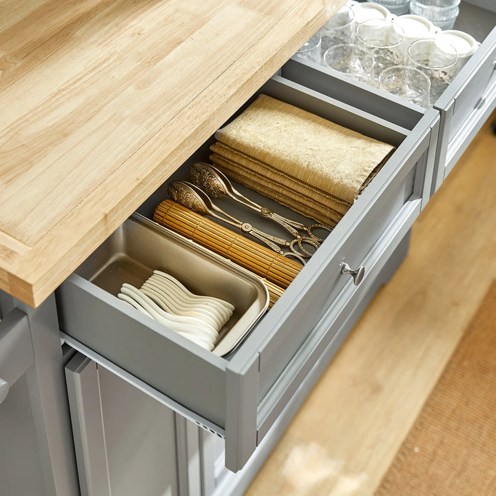 Udvidelig køkkenvogn i moderne design, B115 x D46/71 x H92 cm, grå