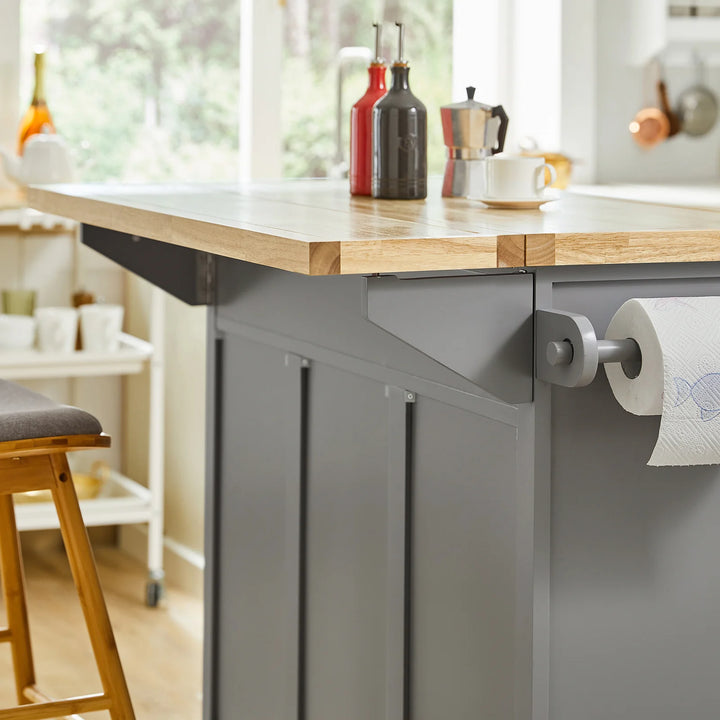 Udvidelig køkkenvogn i moderne design, B115 x D46/71 x H92 cm, grå