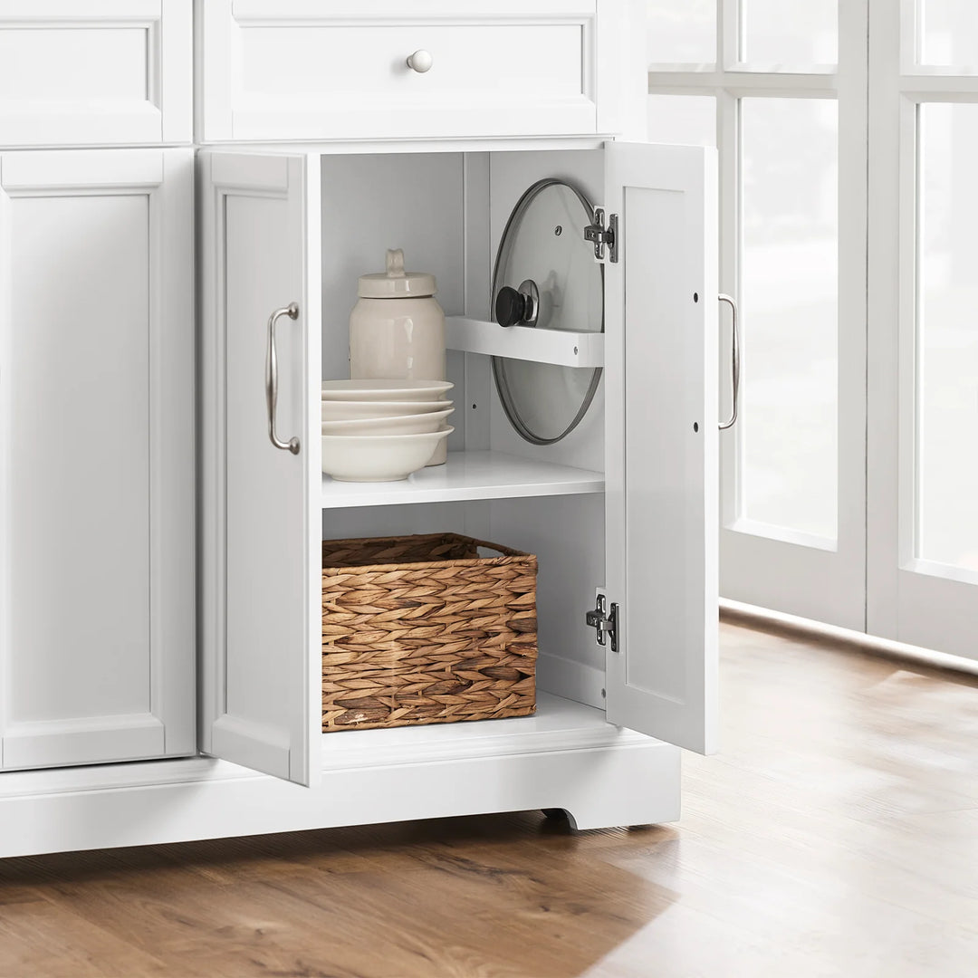 Den mobile køkkenø: køkkenvogn med hjul og udtrækkelig bordplade, D71 x B115 x H92 cm