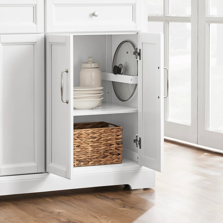 Den mobile køkkenø: køkkenvogn med hjul og udtrækkelig bordplade, D71 x B115 x H92 cm