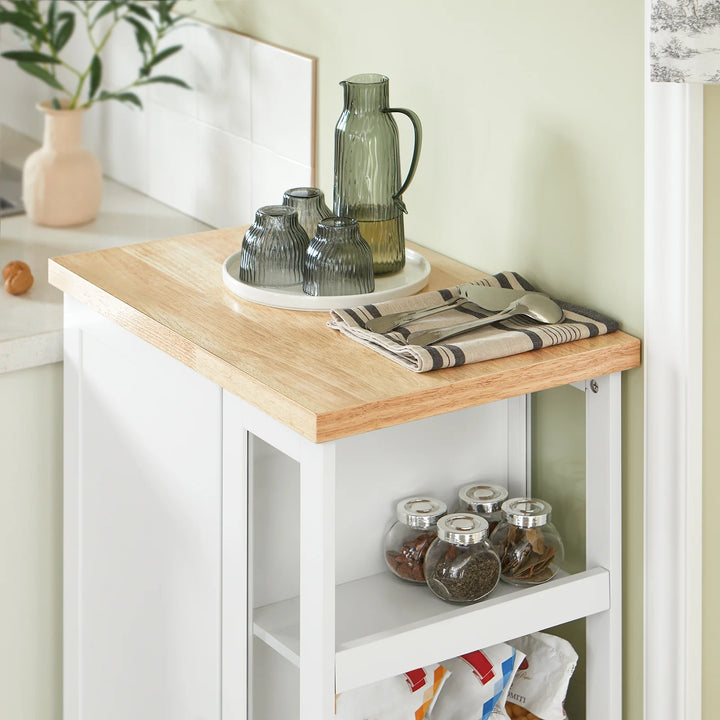 Praktisk og elegant køkkenvogn, B60 x D40 x H90 cm, hvid