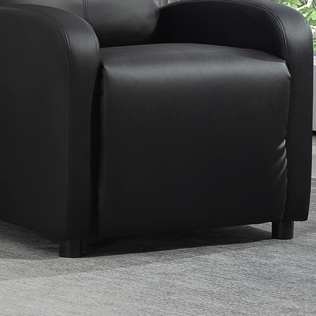 Lænestol tv-stol lænestol med lænefunktion kunstlæder (sort)