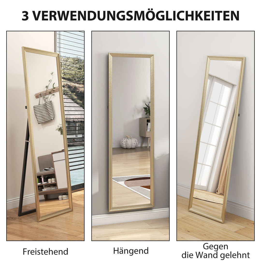 Helfigursspejl, fleksibelt positionerbart, 160 x 50 cm, guldfarvet
