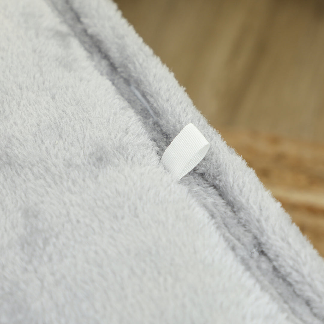 Kattehus med 2 puder, seng, hule, kradsemåtte, legebold, lille kradsetræ, grå