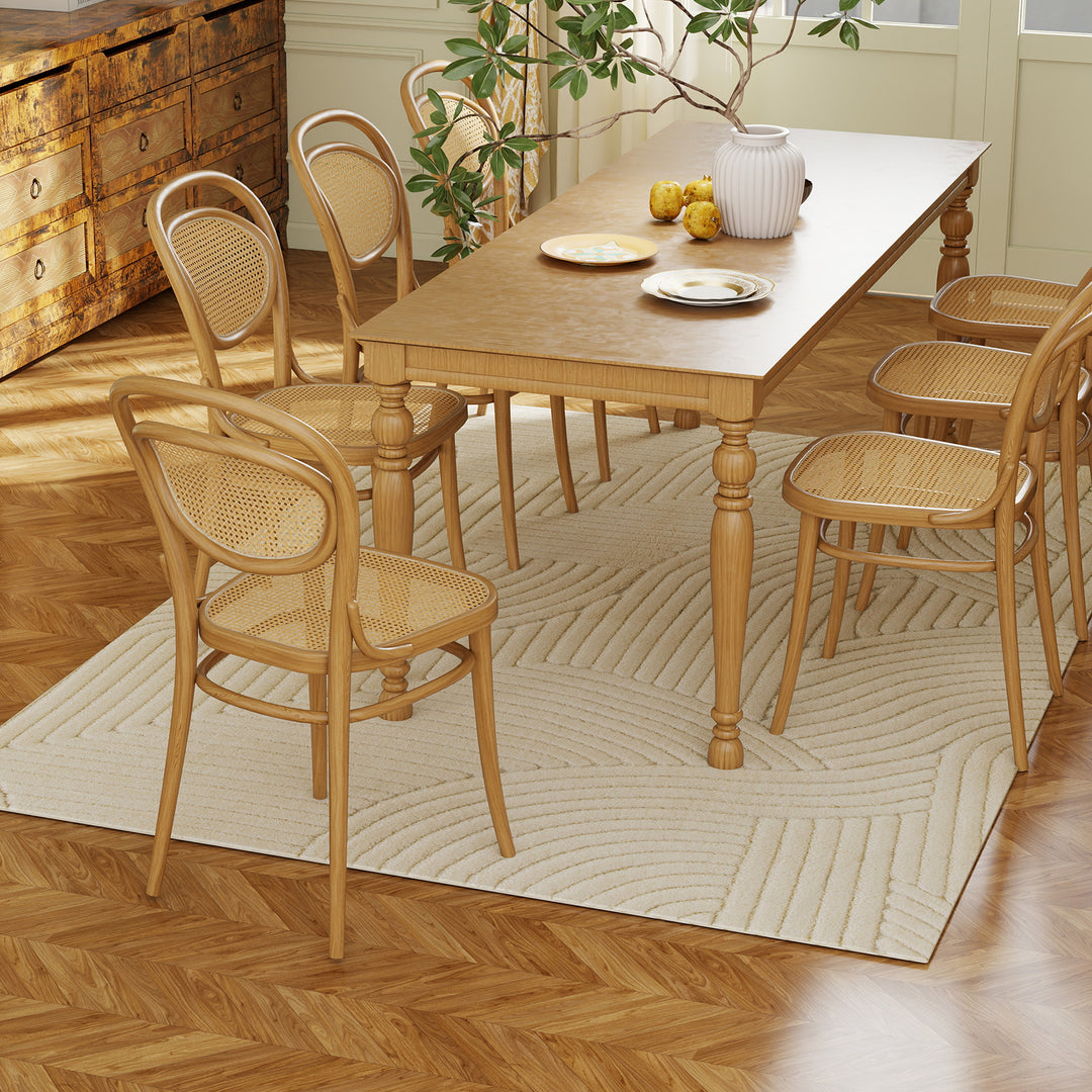 Maskinvævet tæppe, 15 mm højt, alsidigt, skridsikkert, cremehvidt