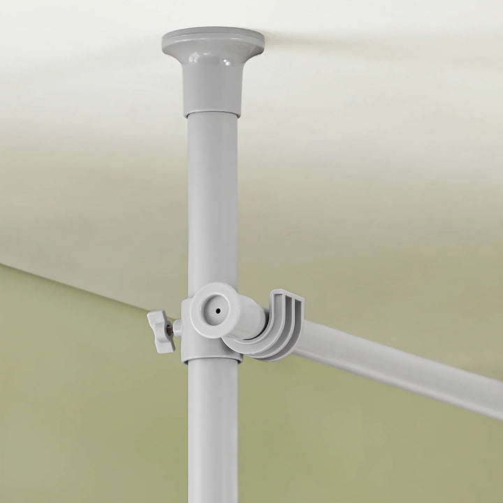 Få styr på tøjet med denne fleksible garderobeløsning i grå, B(62-113) x H(200-285) cm