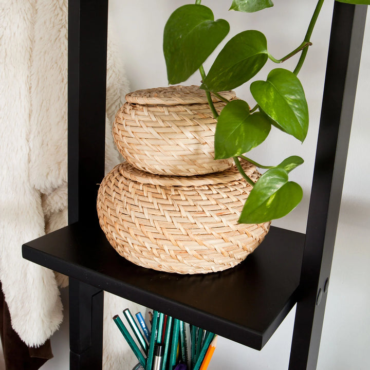 Moderne stigereol, B33 x D23 x H180 cm, sort