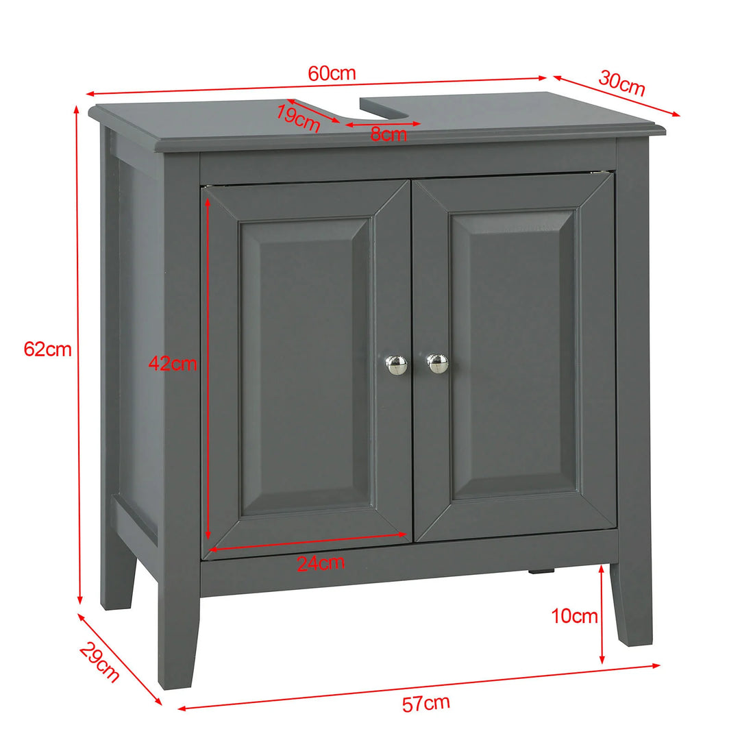 Underskab til håndvask, B60 x D30 x H62 cmm grå