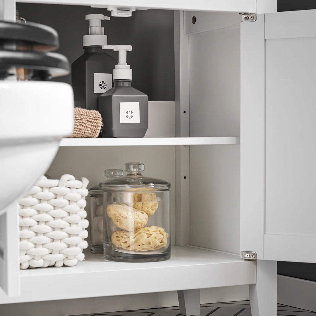 Underskab til badeværelse, B60 x D30 x H62 cm, hvid