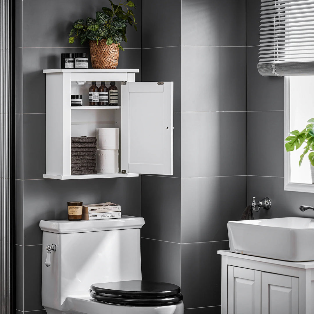 Enkelt badeværelseskab til væggen, 40 x 18 x 49 cm, hvid