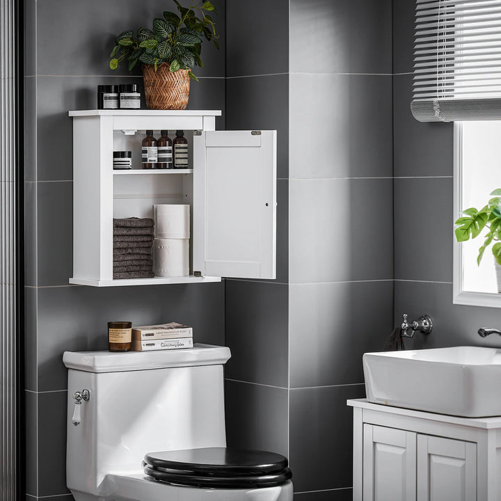 Enkelt badeværelseskab til væggen, 40 x 18 x 49 cm, hvid