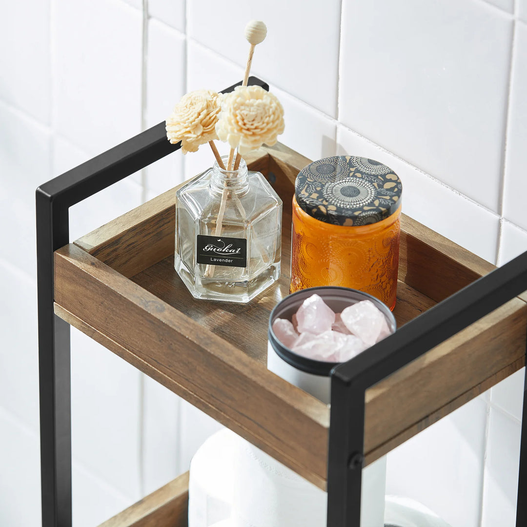 Reol i industrielt look, B28 x D20 x H74 cm, brun