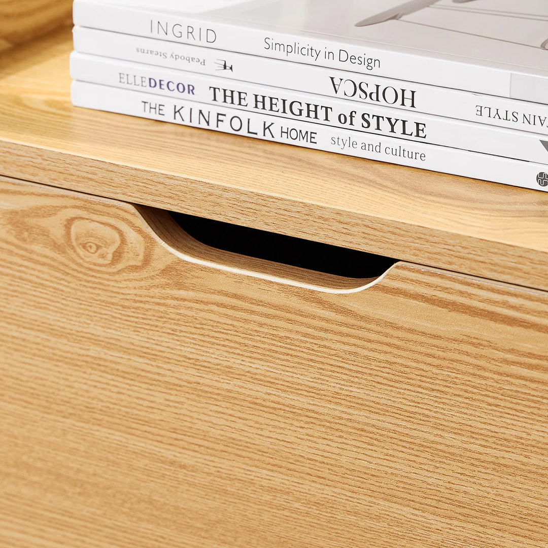 Natbord med 2 skuffer, 45x55x37 cm, naturfarvet