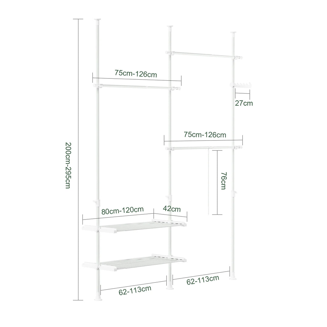 Walk-in closet modulær garderobe, hvid
